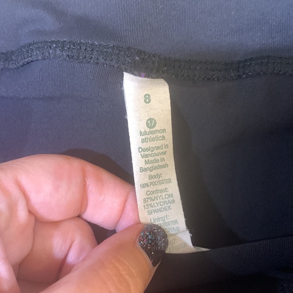 Lululemon leggings black/purple waistband size 8 - Picture 3 of 6